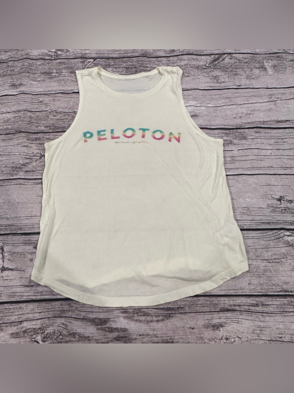 Peloton x Spiritual Gangster Pale Yellow Modal Blend Tank w/ Peloton Logo Size S